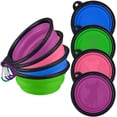 thumbnail image 1 of 4 Pack Collapsible Dog Bowl Portable Foldable Travel Pets Bowls Cats Water Feeding Food Bowls Silicone Expandable Cup Dish Puppies for Walking Camping Outdoors with Carabiner Clip, 1 of 5