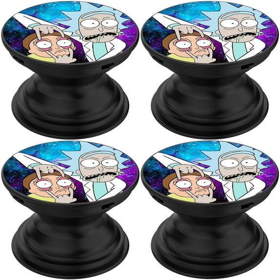 (4 Pack) Collapsible Grip & Stand for Phones and Tablets (Not for Popsockets) - Rick and Morty NM204