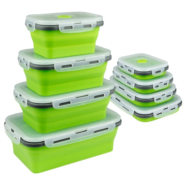 4 Pack Collapsible Silicone Bowls with Lids, 350/500/800/1200ML ...