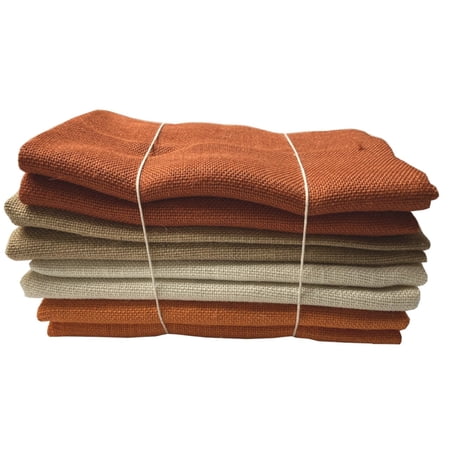 Colored Burlap Fabric Bundle, Burnt Sienna, Natural, White & Orange, 4 Pack, 2 Yards Each