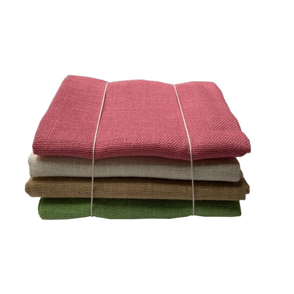 Burlap Fabrics Colored Burlap Bundle - Green Natural White Pink 2 Yards Each 4 Pack Premium Fabric