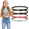 thumbnail image 1 of 4 Pack Colorful Girl's Skinny Belt Shiny Glitter Kids Belts for Jeans Dress, 1 of 7