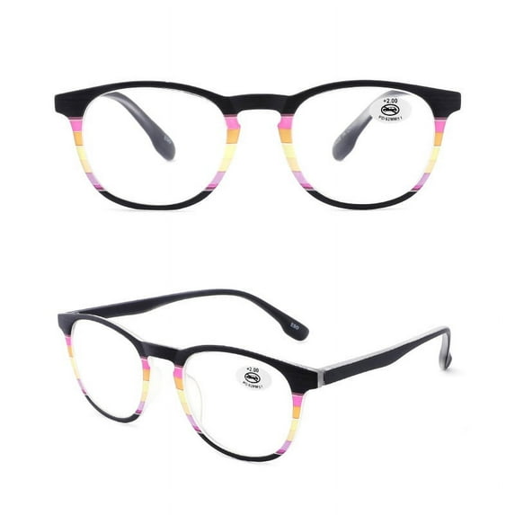 4 Pack Colorful Presbyopic Reading Glasses Spring Hinge Rectangle Readers