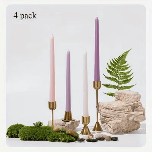 4-Pack Colorful Taper Candles, 10 Inch Unscented Long Candles for Wedding, Party, Holiday Table Centerpieces and Home Decor