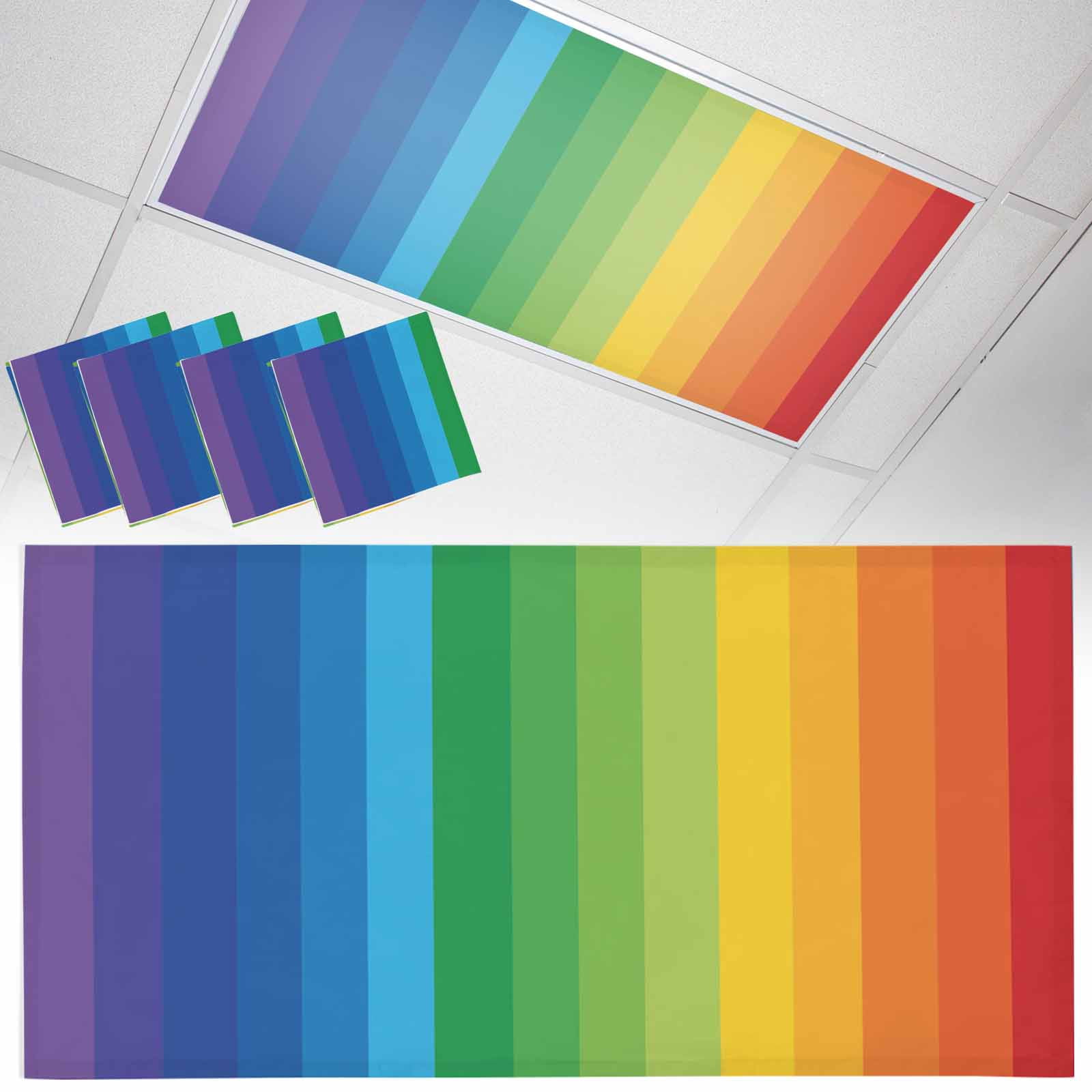 4 Pack Colors Gradient Fluorescent Light Covers for Ceiling Lights ...