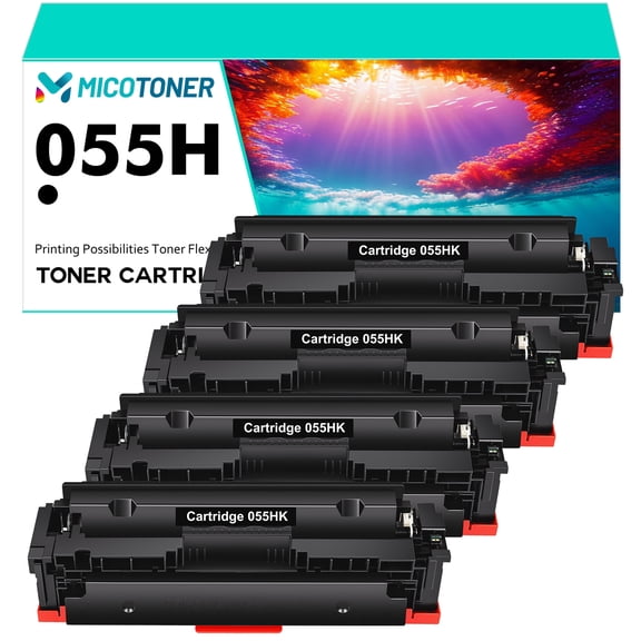 4-Pack Compatible Toner Cartridge for 055H imageCLASS MF741CDW MF745CDW MF743Cdw MF746Cdw LBP664CX (Black)