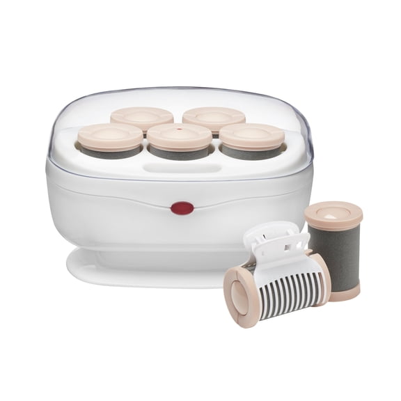 Conair Double Ceramic Hot Rollers, 5 Ceramic Flocked Extra-Large 1 Rollers with Clips