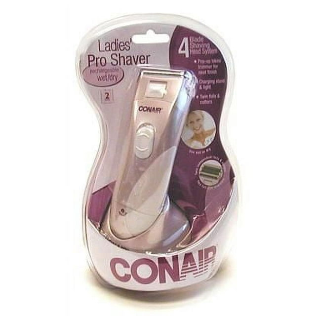 4 Pack Conair Women's Dual Foil Wet/Dry Shaver Rechargeable , Color