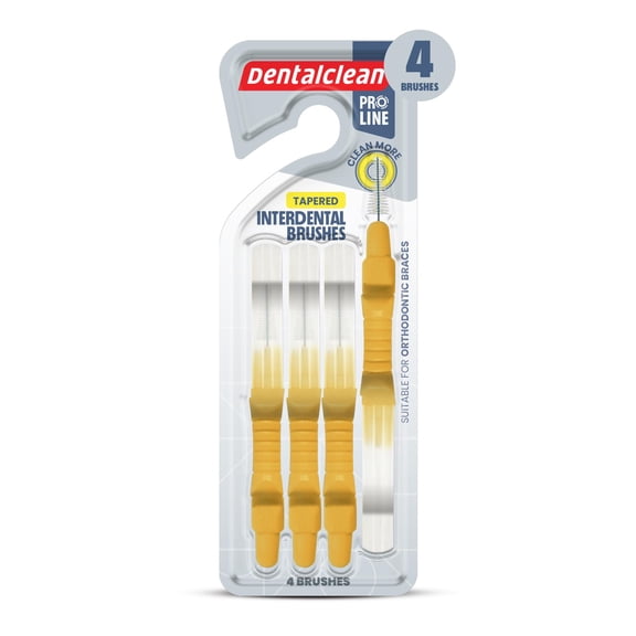 4-Pack Conical Interdental Brush 0.6mm for Braces & Tight Spaces  Ergonomic Handle, Coated Wire, Gentle Bristles for Daily Oral Care  Dentalclean