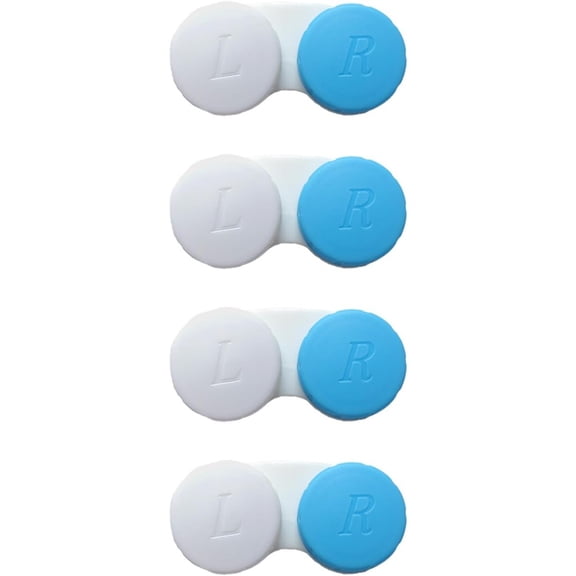 4 Pack Contact lens case Bulk Contact Lens Soak Storage Box Holder Container(Blue)