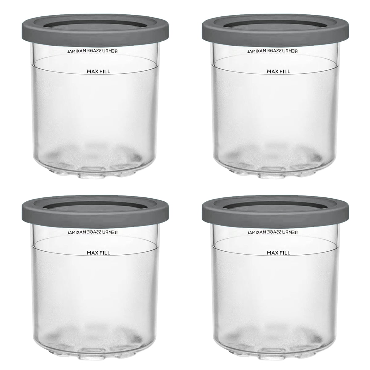4 Pack Containers Replacement for Ninja Creami Pints and Lids, 4Pcs Ice Cream Neoprene Sleeve ,16oz Compatible