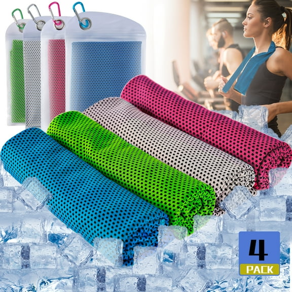 4 Pack Cooling Towel Soft Breathable Ice Sports Towel Keep Cool Chilly Towel Super Absorbent Microfiber Fast Drying Towels