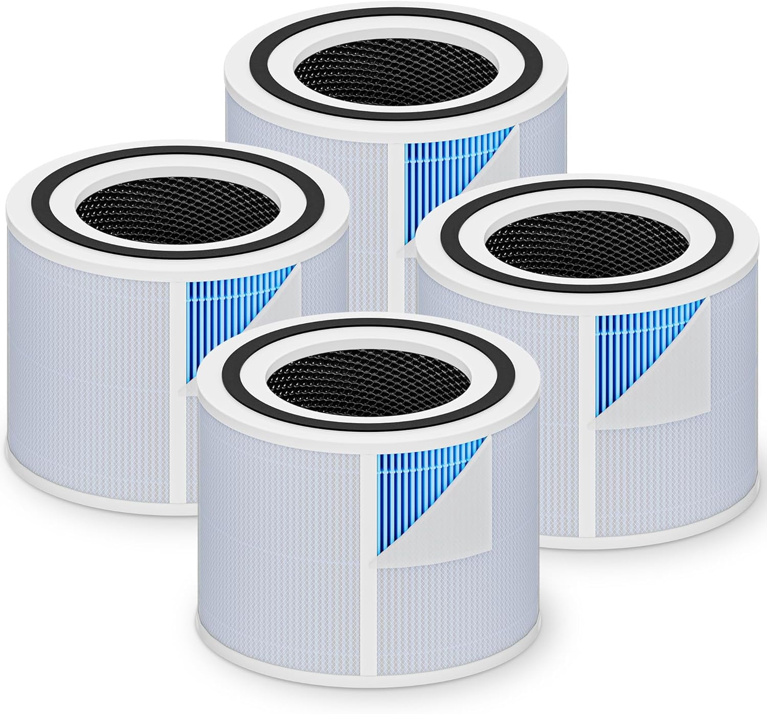 4 Pack Core 300-RF-SR Replacement Filters, H13 True HEPA 4-in-1 ...