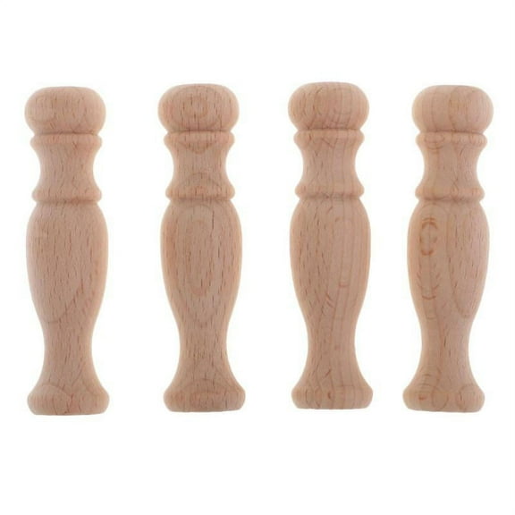 4 Pack Corridor Bridge Column Wood Fence Lathe DIY Home Decor Crafts 72x18mm