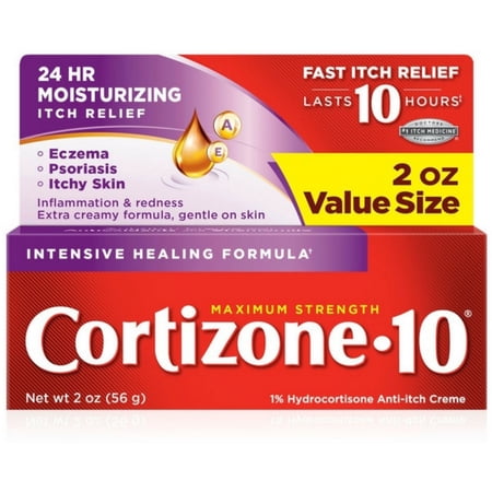 Cortizone 10 Maximum Strength Intensive Healing Anti-Itch Cream, 2 oz (4 Pack)