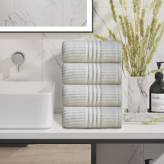 4-Pack Cotton Bath Towels Set - Super Soft, Highly Absorbent, Quick-Drying (28.3x13.77 in) - Spa, Pool, Beach, Bathroom Essentials - Polyester Fiber, Double-Stitched Edges