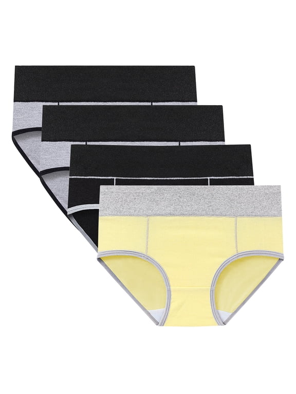 4 Pack Cotton Brief Menstrual Leakproof Panties Multi Pack Easy Clean Panties Girls Underwear Teen Comfort Panties