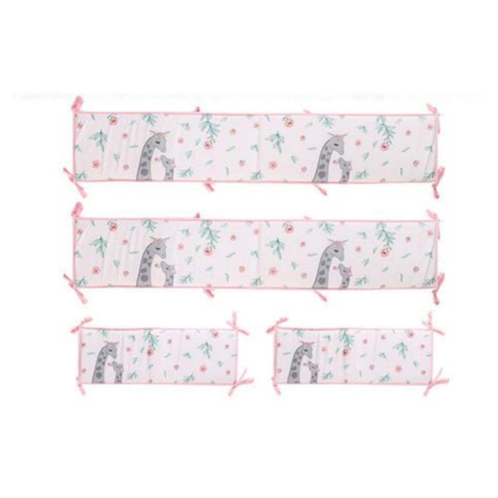 4 Pack Cotton Crib Bumper Pads for Boys Girls Breathable Mesh Crib