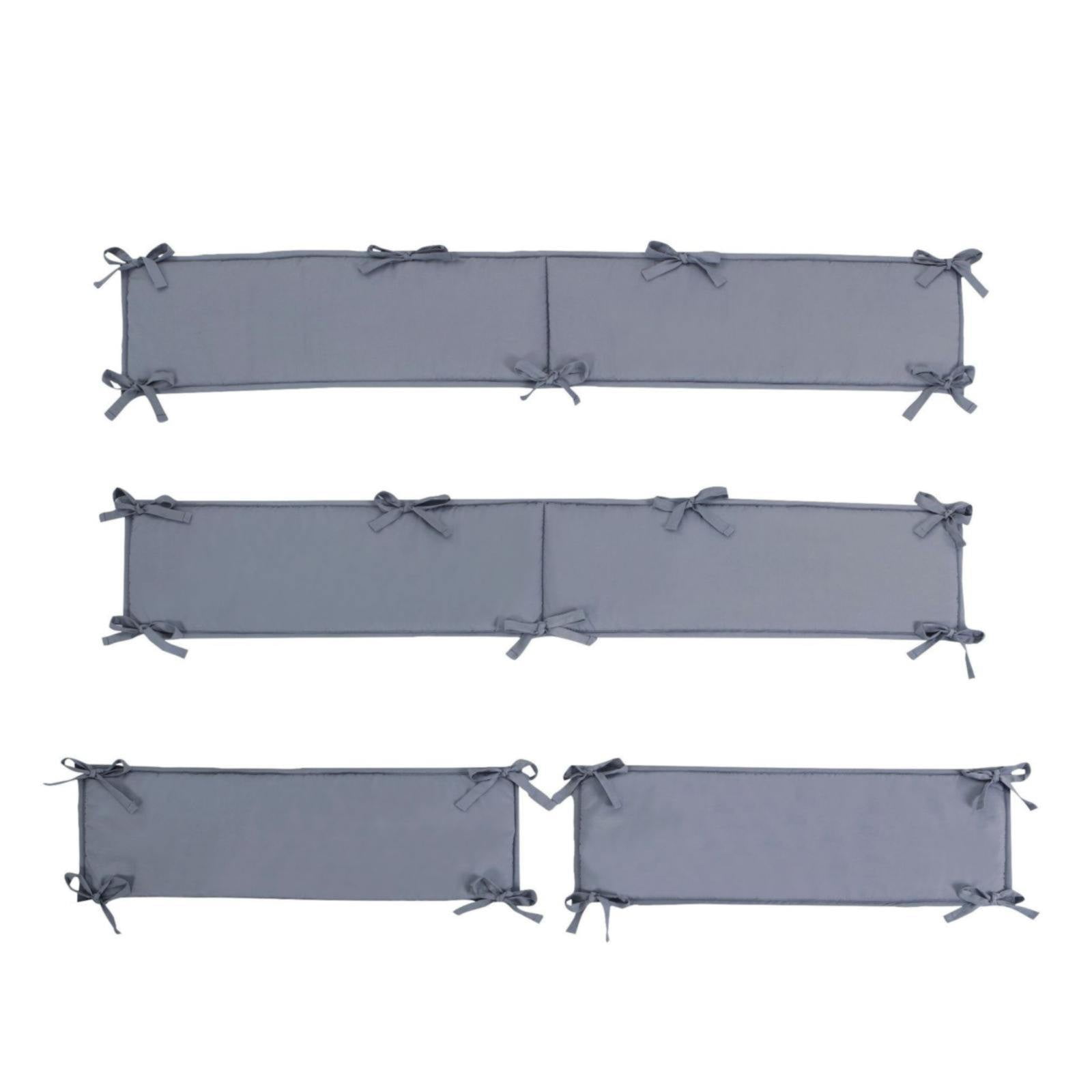 4 Pack Cotton Crib Bumper Pads For Boys Girls Breathable Mesh Crib Bumper Padded Crib Liner Soft