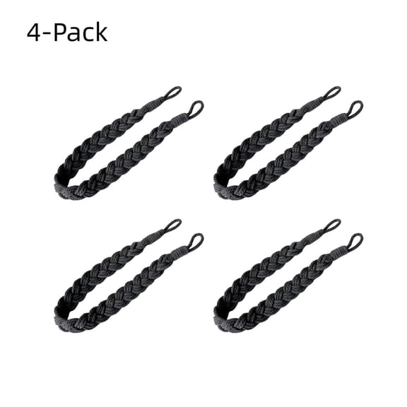 4 Pack Cotton Rope Curtain Tiebacks, Hand Woven Curtain Tie Backs for Drapes, Boho Style Decorative Curtain Holdbacks, Use with Wall Hooks (Hooks Not Included)