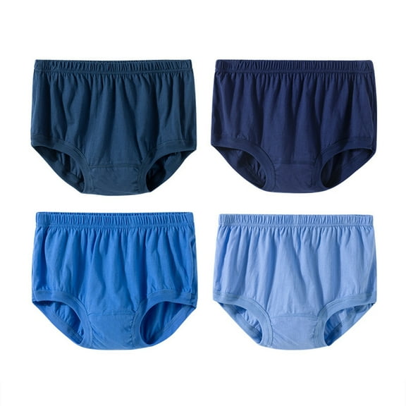 4 Pack Cotton Underwear Plus Size Panties for Middle Seniors Elderly Women Men Loose Briefs Panty Daily Underpants