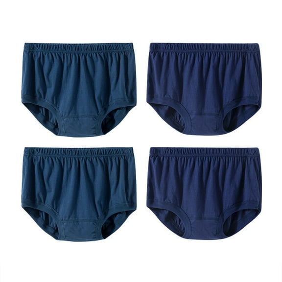 4 Pack Cotton Underwear Plus Size Panties for Middle Seniors Elderly Women Men Loose Briefs Panty Daily Underpants