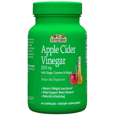4 Pack - Country Farms Apple Cider Vinegar 500mg 90 Capsules