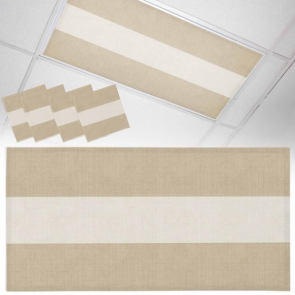 4 Pack Country Retro Fluorescent Light Covers for Ceiling Lights Vintage Linen Texture Magnetic Ceiling Light Covers Overhead Light Filters for Office Classroom Home