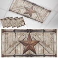 thumbnail image 1 of 4 Pack Country Star Fluorescent Light Covers for Ceiling Lights Retro Rust Yellow Star Beige Farmhouse Door Magnetic Ceiling Light Covers Overhead Light Filters for Office Classroom Home, 1 of 9
