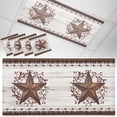 thumbnail image 1 of 4 Pack Country Star Fluorescent Light Covers for Ceiling Lights Rust Yellow Stars Berry Brown Plaid Beige Wood Grain Magnetic Ceiling Light Covers Overhead Light Filters for Office Classroom Home, 1 of 9