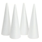 4 Pack Craft Foam - Foam Cones for Crafts, Trees, Holiday Gnomes, Christmas Birthday Decorations, DIY Crafting Art Projects (13.5x5.5 In)