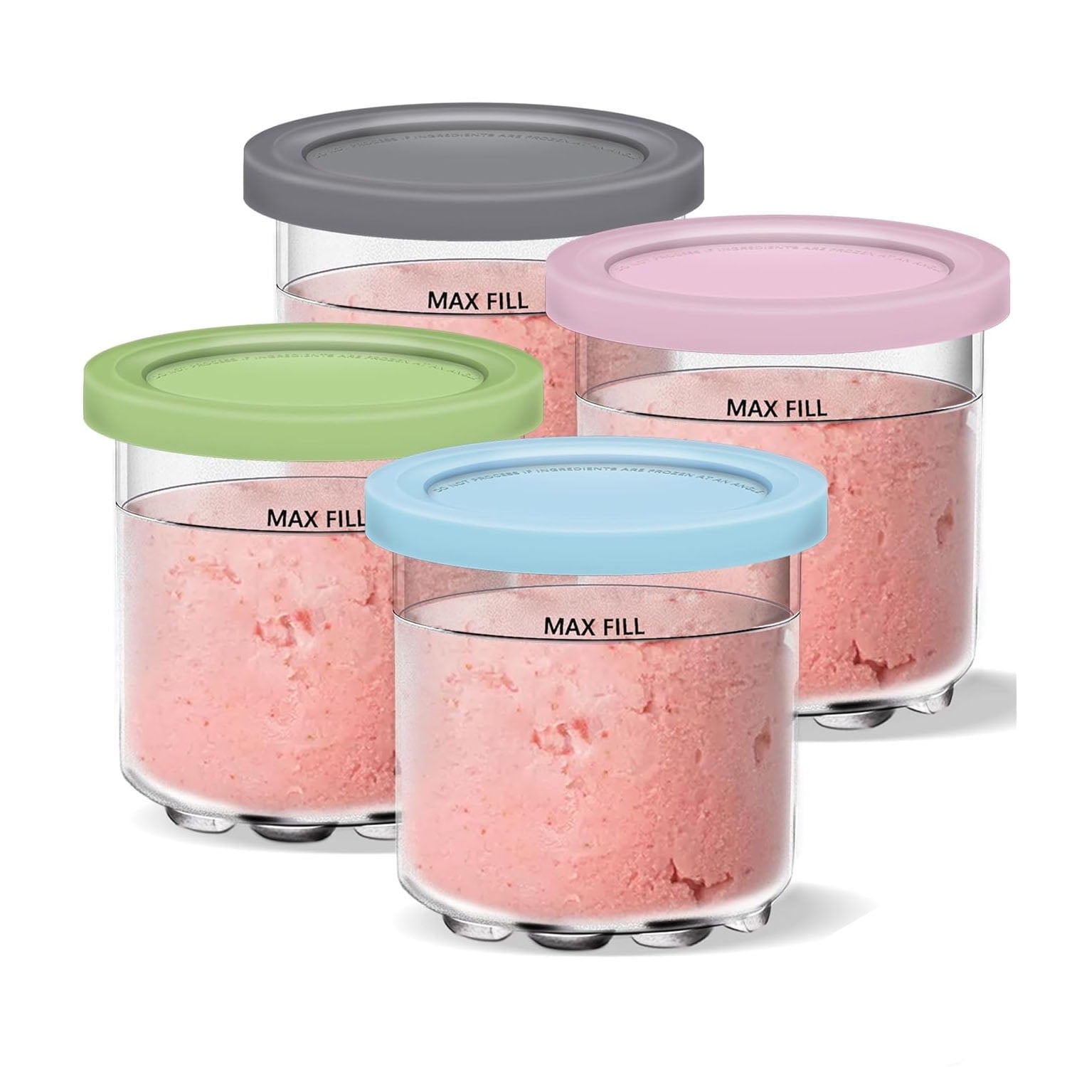 4 Pack,Creami Pints and Lids for Ninja, Creamy Icecream Containers Cups