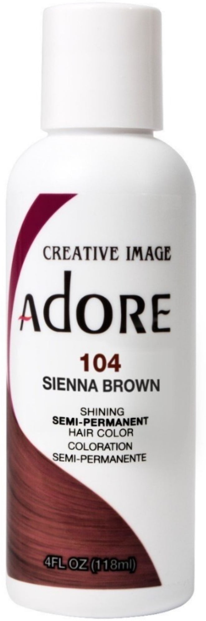 4 Pack - Creative Images  Adore Semi-Permanent Haircolor, {104} Sienna Brown 4 oz