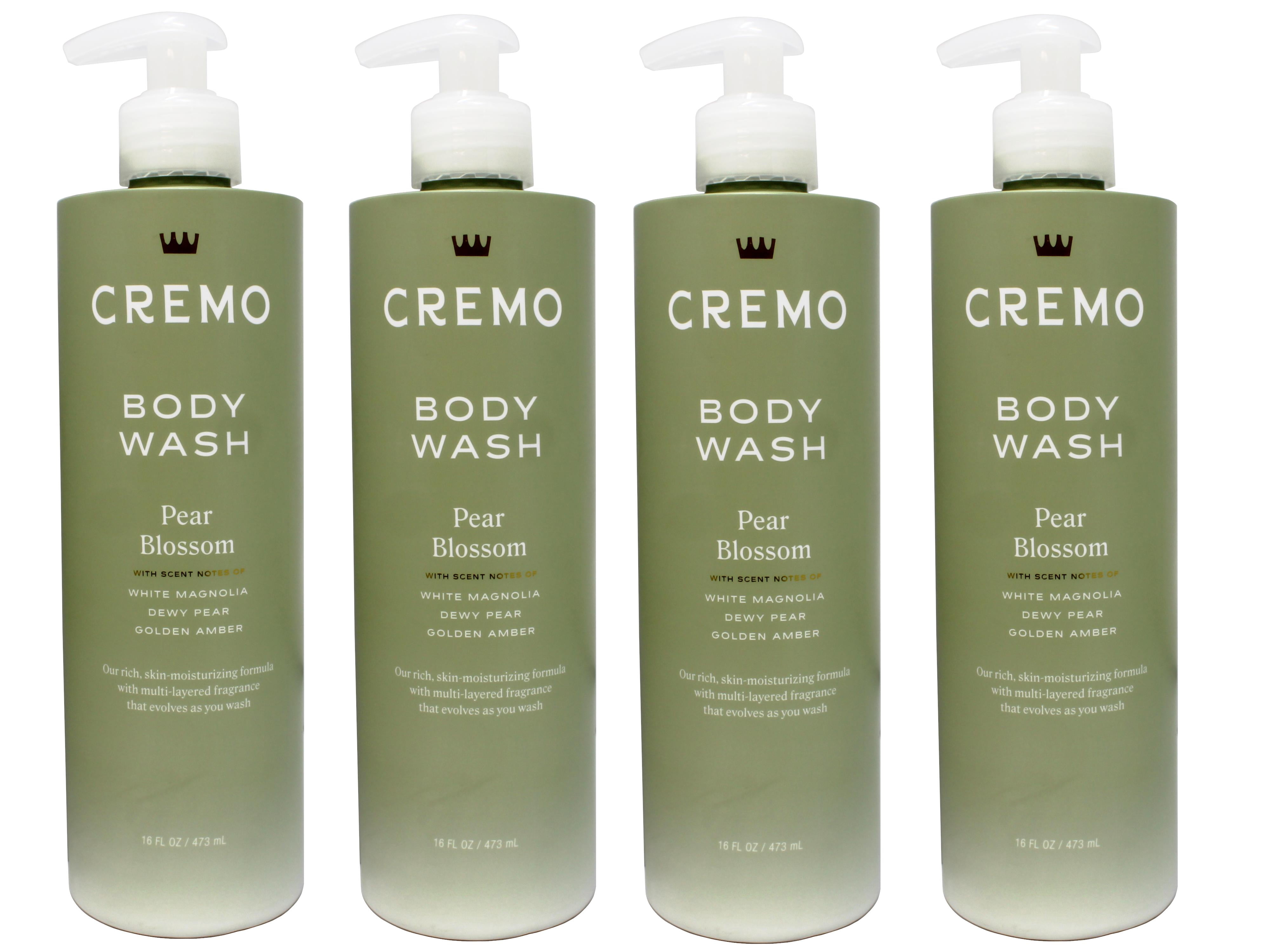 4 Pack - Cremo Pear Blossom Skin Moisturizing Body Wash for Women, with Scent Notes of White Magnolia, Dewy Pear, Golden Amber, 16 FL OZ