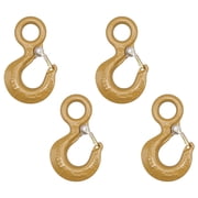 4 Pack Crosby 5 Ton Eye Hook with Safety Latch   10,000 lbs WLL, Alloy Steel, Stock #1022424, L-320AN, for G80/G100 9/16" Chains   Heavy Duty Lifting Hook for Rigging, Crane