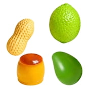 4 Pack Crunchy Squishy Asmr Bead Filled, Crunchy Squeeze Stress Ball Peanut Pudding Mango Lemon Crunchy Squishy Realistic Non Rebound Moldable Party Favor Gifts for Adults