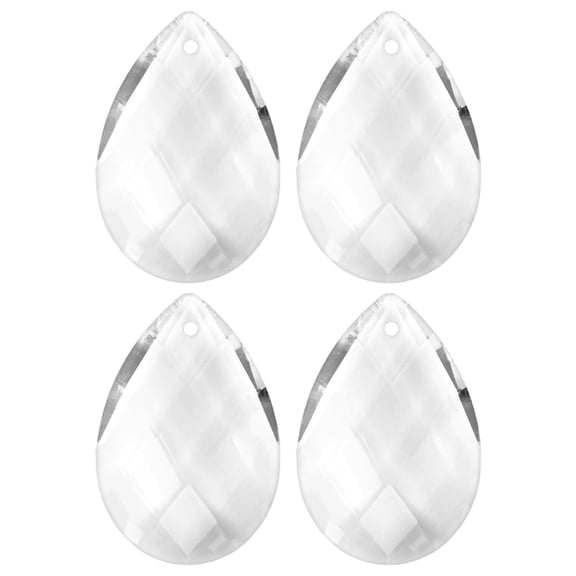 4-Pack Crystal Grid Prisms, 38mm/1.5 Inch Hanging Crystals Chandelier Prisms for Home/Windows/Garden/DIY[White]