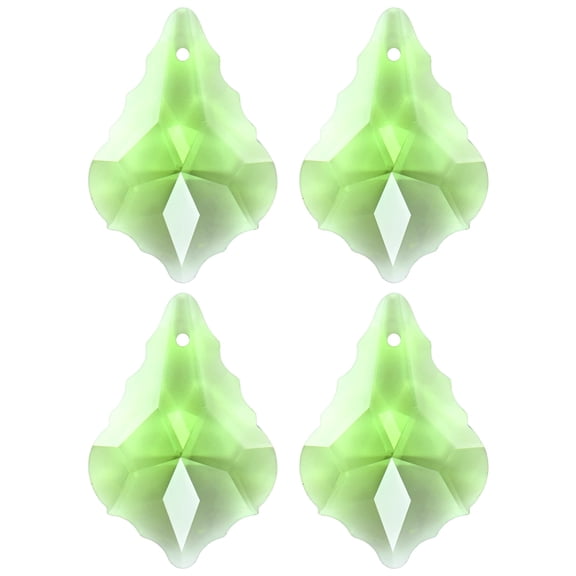 4-Pack Crystal Maple Leaf Prisms, 38mm/1.5 Inch Hanging Crystals Chandelier Prisms for Home/Windows/Garden/DIY[Apple Green]
