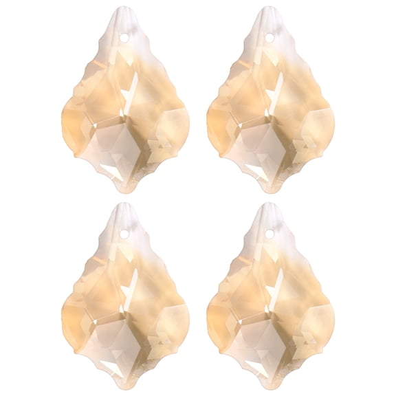 4-Pack Crystal Maple Leaf Prisms, 38mm/1.5 Inch Hanging Crystals Chandelier Prisms for Home/Windows/Garden/DIY[Golden Champagne]