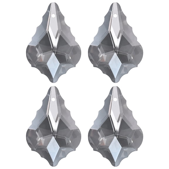 4-Pack Crystal Maple Leaf Prisms, 38mm/1.5 Inch Hanging Crystals Chandelier Prisms for Home/Windows/Garden/DIY[Grey]