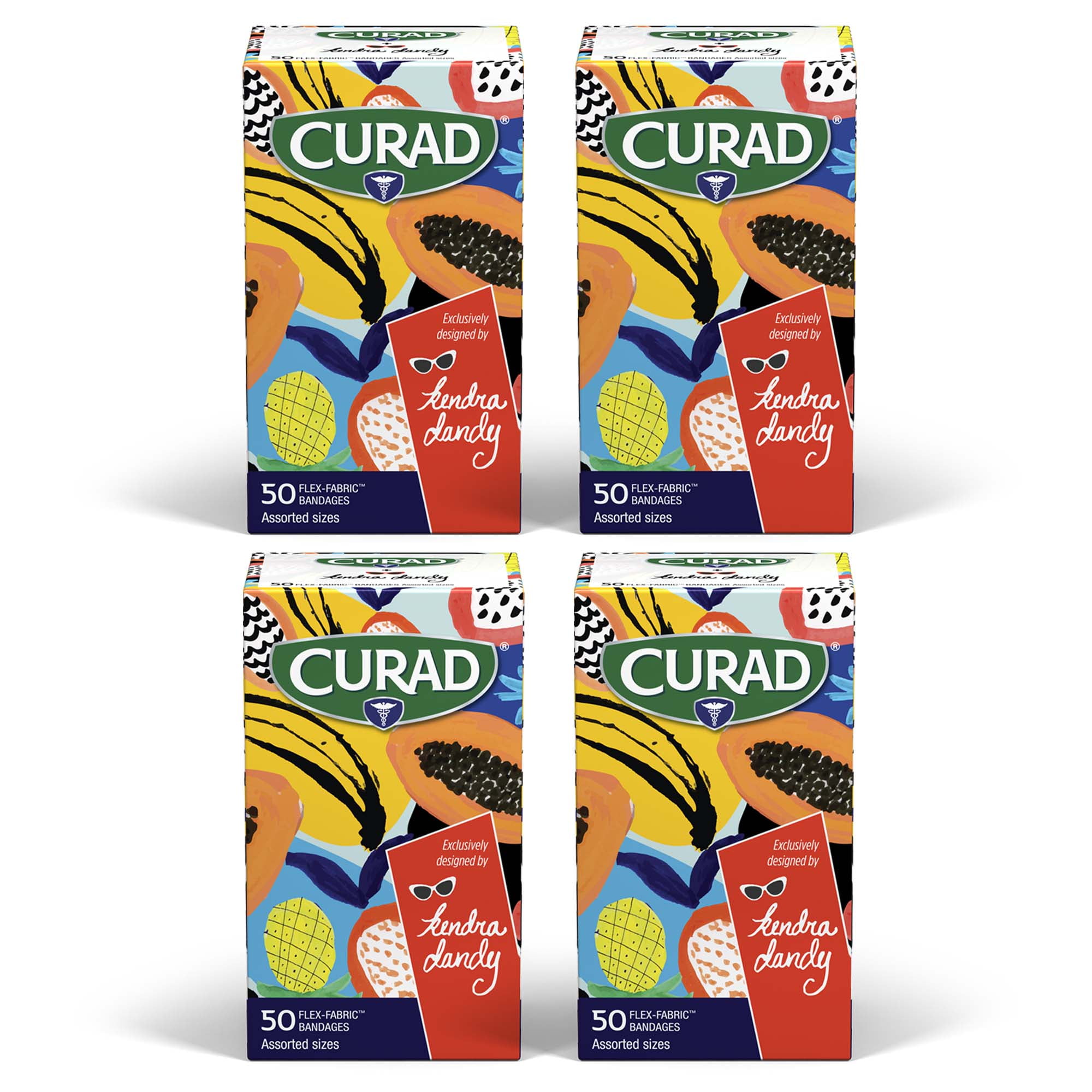 4 Pack - Curad Kendra Dandy Flex-Fabric Adhesive Bandages, Variety Pack – Standard Strips & XL, 50 Ct 1 ea