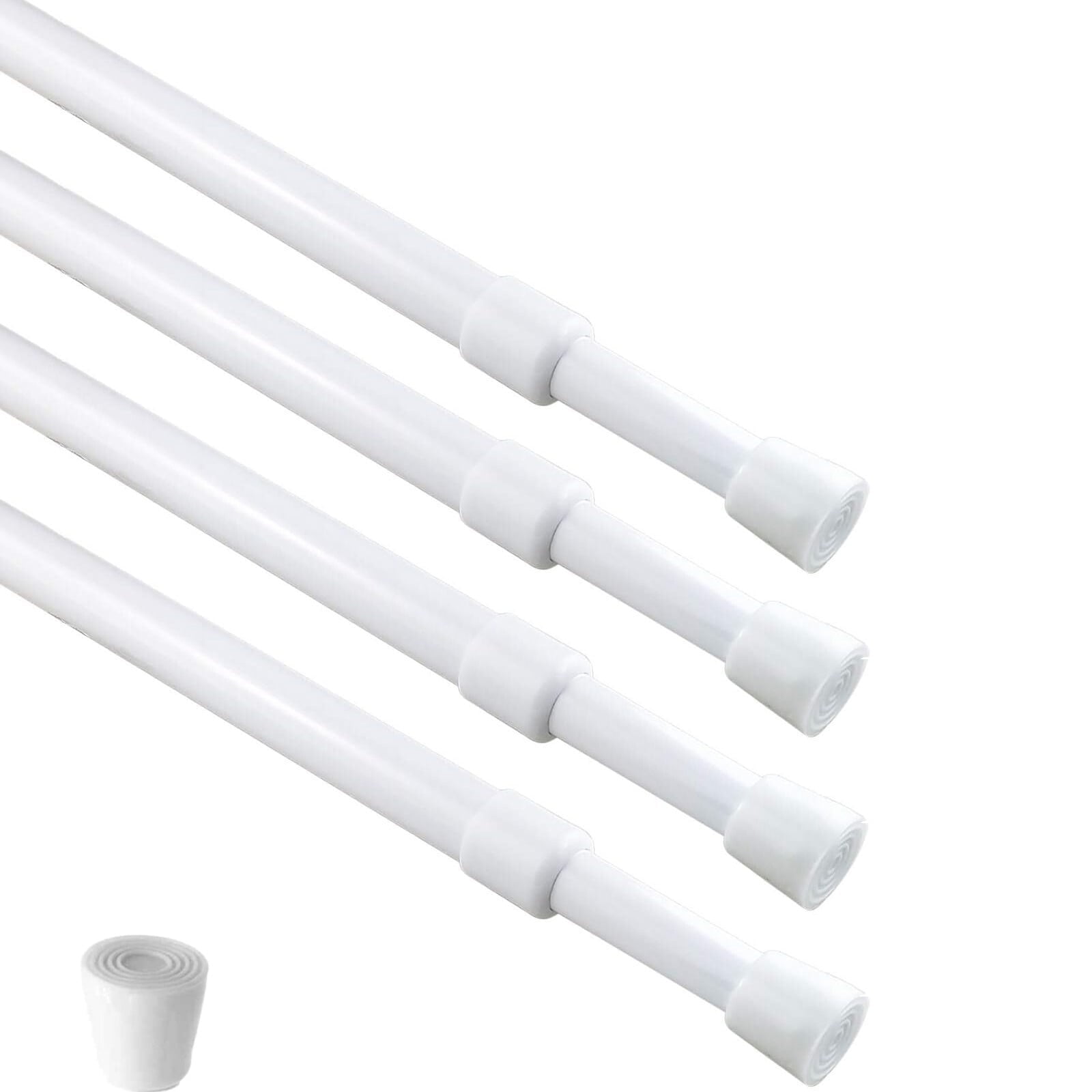 Hub Rods Kitchen 4 Pack Curtain Rod Adjustable 16-28 Inches, 5/8