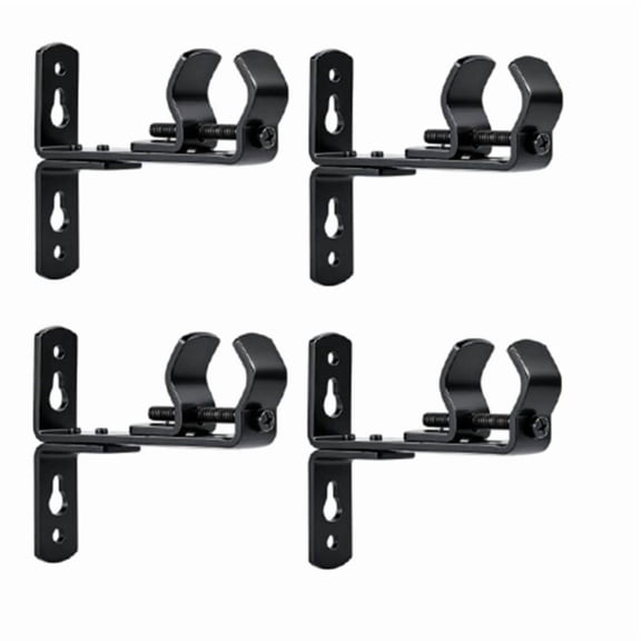 4 Pack Curtain Rod Bracket, Adjustable Curtain Rod Holders for Wall Ceiling Mount, Heavy Duty Window Drapery Hooks