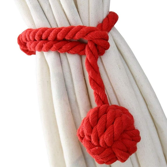 Curtain Tiebacks - Heavy Duty Curtain Rope Tieback, Handmade Rural Decorative Curtain Holdbacks (Beige)
