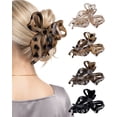 thumbnail image 1 of 4 Pack Cute Bow Claw Clip for Women, Nonslip Large Matte Strong Hold Bows Hair Clips for Thin and Thick Hair | Chic Hair Styling Accessories, 1 of 4