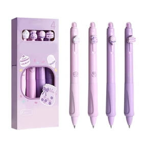 4-Pack Cute Panda Erasable Pens, Thermal Ink Retractable Gel Pens with Soft Grip, 0.5mm Writing for Youngsters, Fun and Functional Homework Helper Set