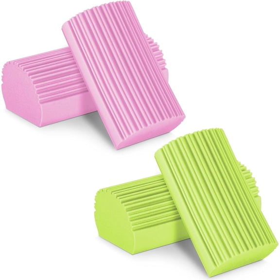 4-Pack Damp Clean Duster Sponge, Magic Cleaning Sponge Baseboard Cleaner Tool, Dusters for Baseboards, Vents, Mirrors, Ceiling Fan & Cobweb, No Dust Flying and Spreading