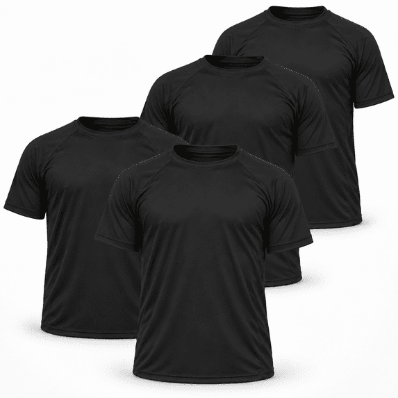 Daresay Men's 4-Pack Dri-Fit Performance T-Shirts – Moisture-Wicking Athletic Gym Tees – Breathable, Quick-Dry Workout Shirts for Men (Sizes S-3XL)