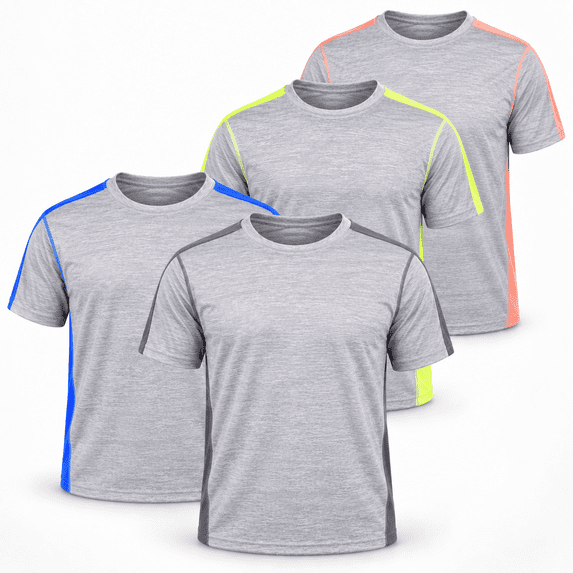 Daresay Men's 4-Pack Dri-Fit Performance T-Shirts – Moisture-Wicking Athletic Gym Tees – Breathable, Quick-Dry Workout Shirts for Men (Sizes S-3XL)