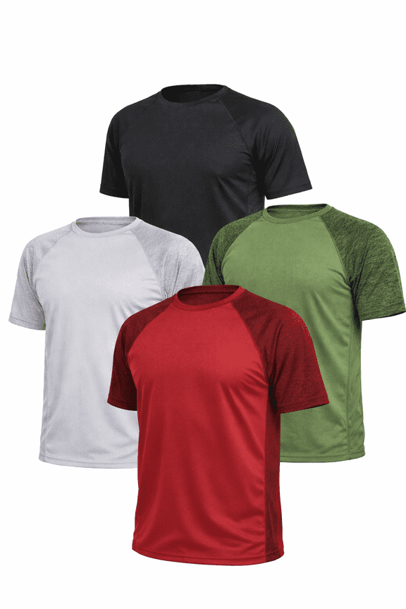 Men's 4-Pack Dri-Fit Performance T-Shirts – Moisture-Wicking Athletic Gym Tees – Breathable, Quick-Dry Workout Shirts for Men (Sizes S-3XL)